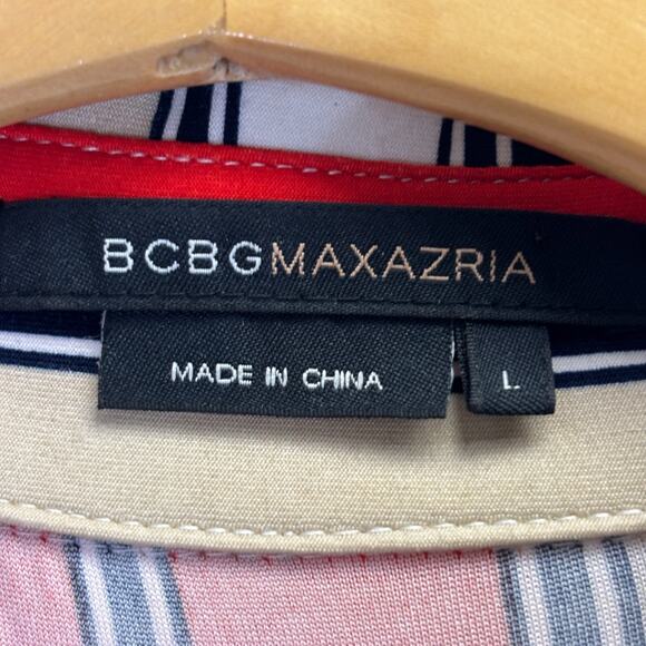 BCBG Maxazria Womens Retro Groovy Color Block Snap Down Top Size L 70s Vibes - Picture 3 of 8